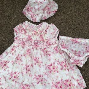 Floral GAP dress with diaper cover and hat
